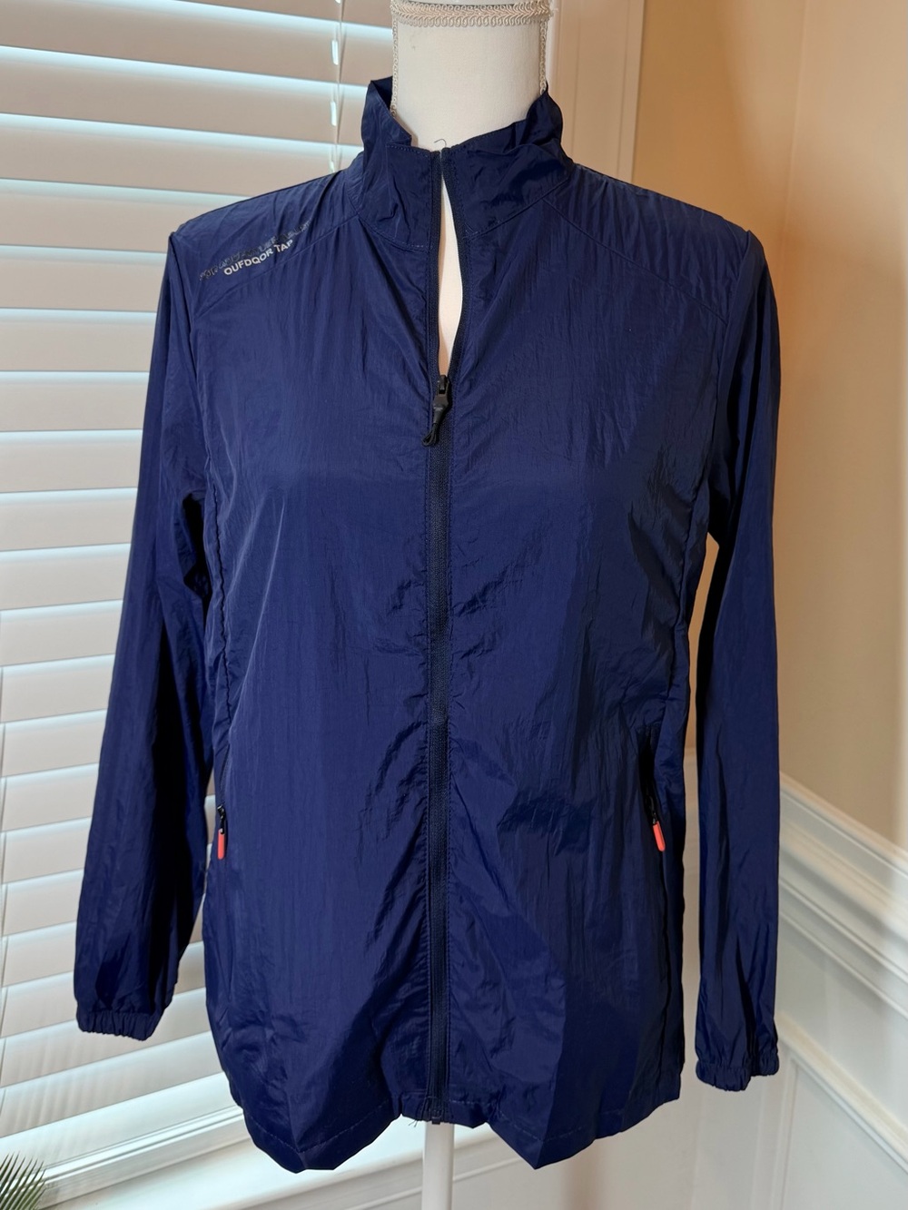 Lightweight Women's Navy Windbreaker Jacket Size L